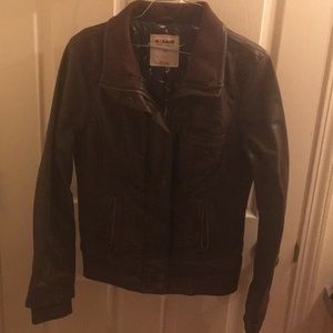 Dark brown leather jacket